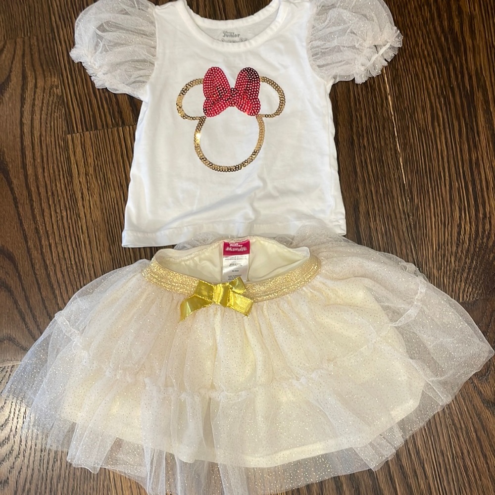 Minnie Mouse Sequin Sparkle Tulle Tutu Skirt Set 3t